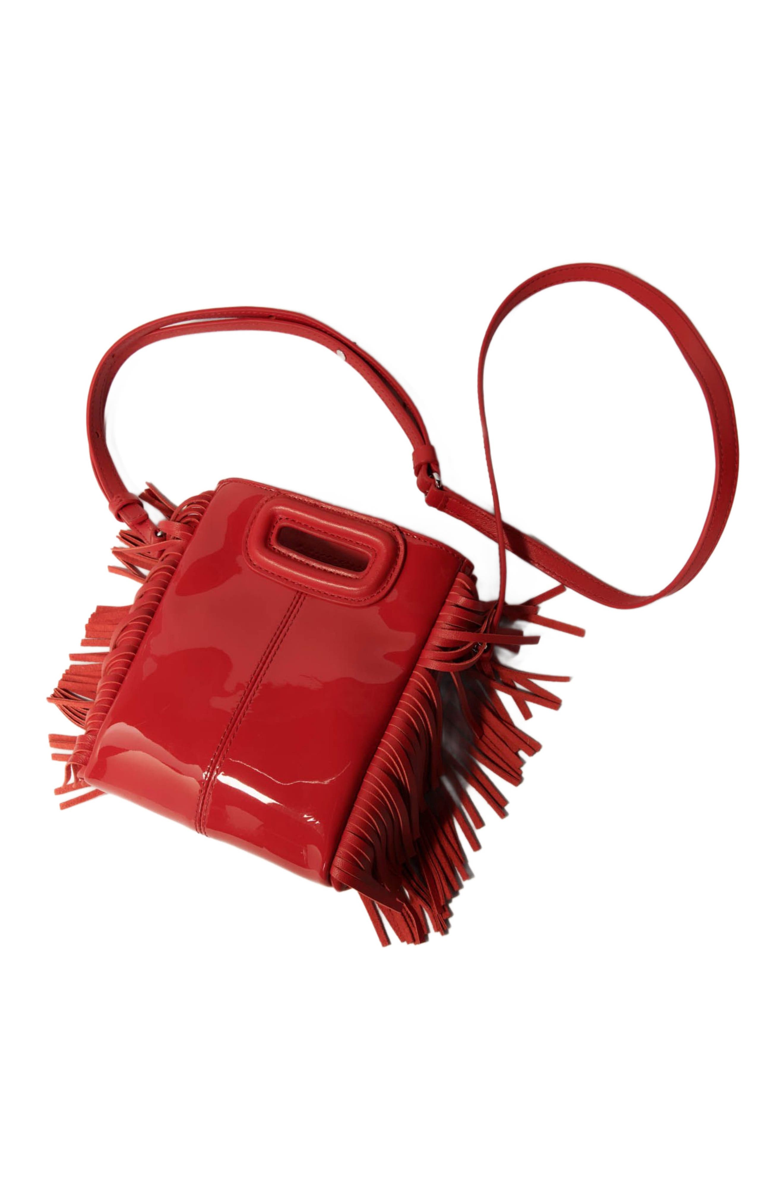 maje Smooth leather mini M bag, Alternate, color, 