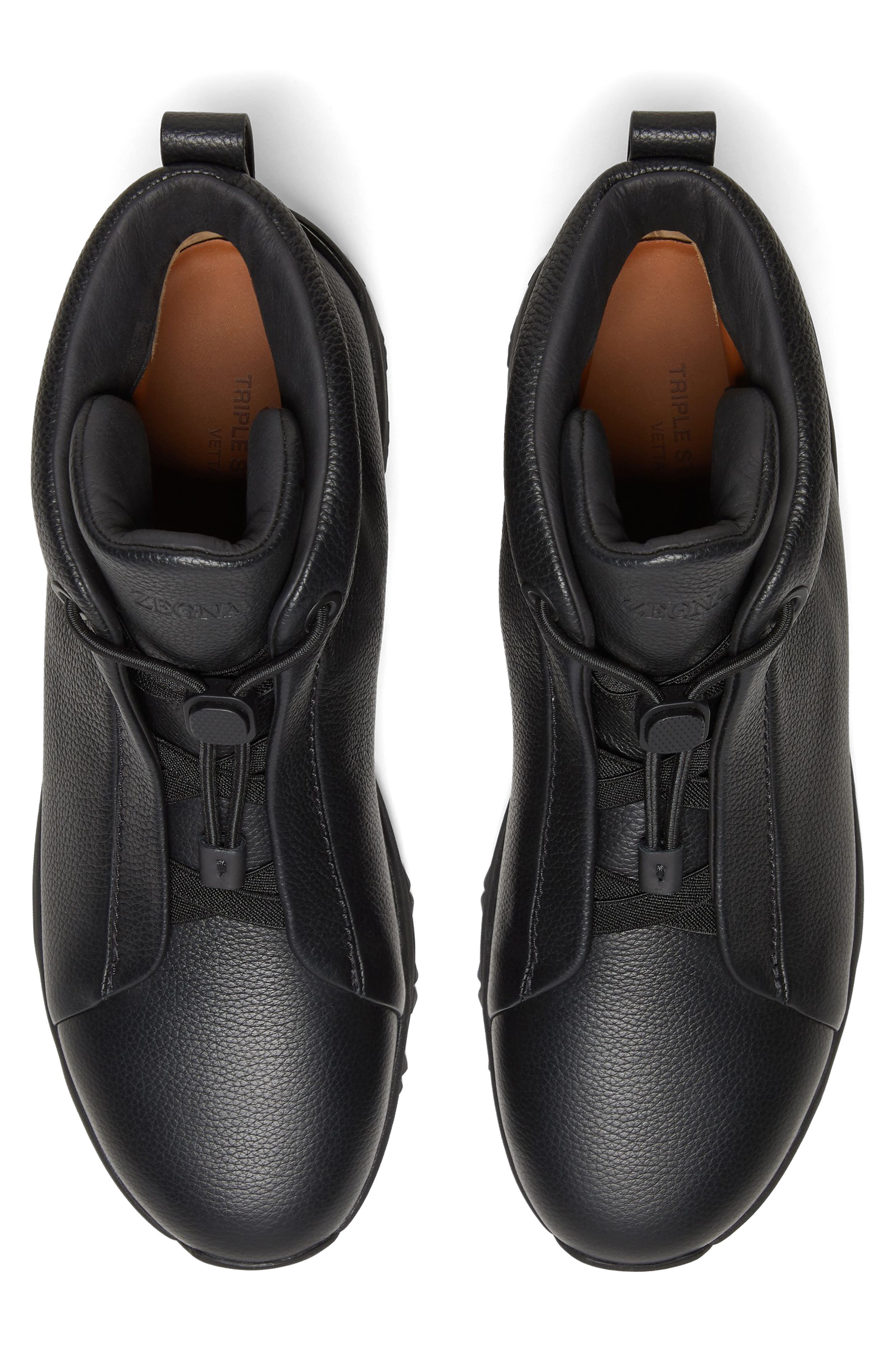 ZEGNA Triple Stitch<sup>™</sup> Vetta High Top Sneaker, Alternate, color, Black