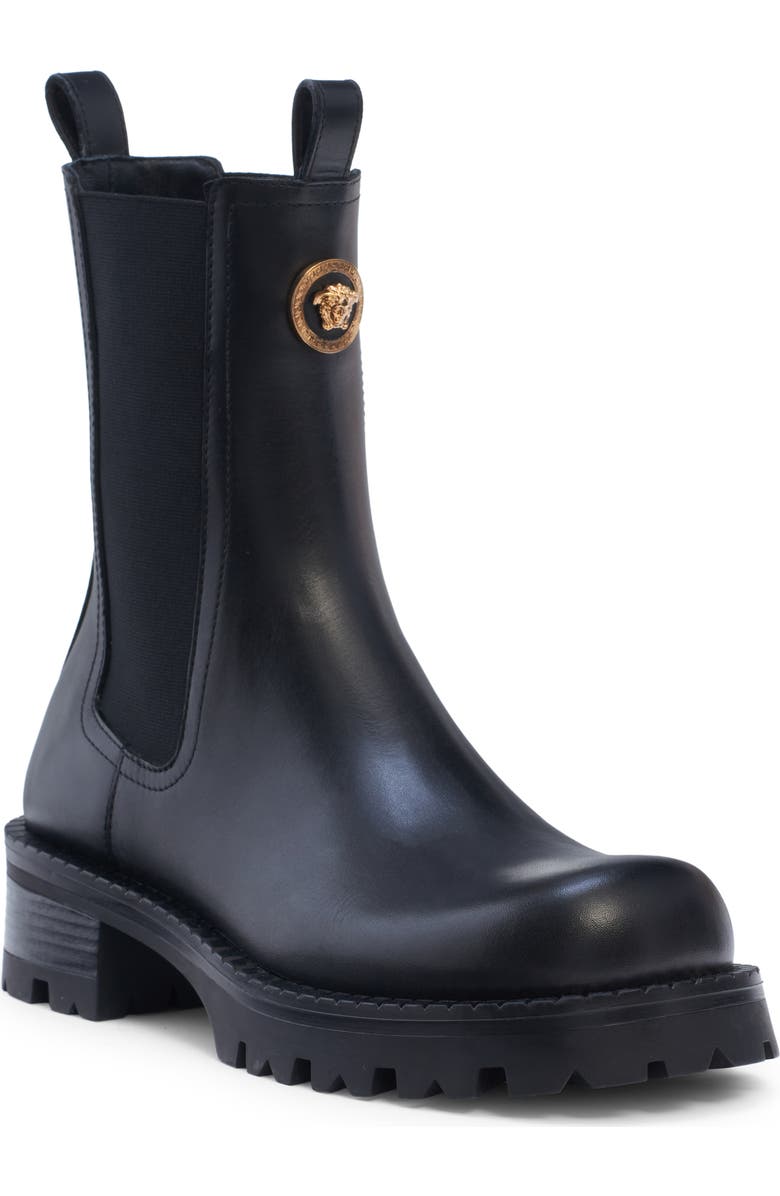 Versace Medusa Medallion Chelsea Boot, Main, color,