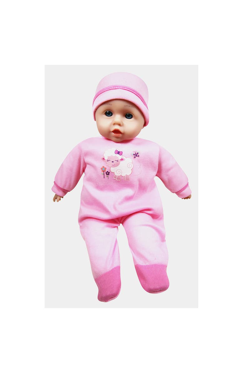 Lissi Princess Canopy Bed Set 14" Pink Sheep Baby Doll, Alternate, color, Multicolored