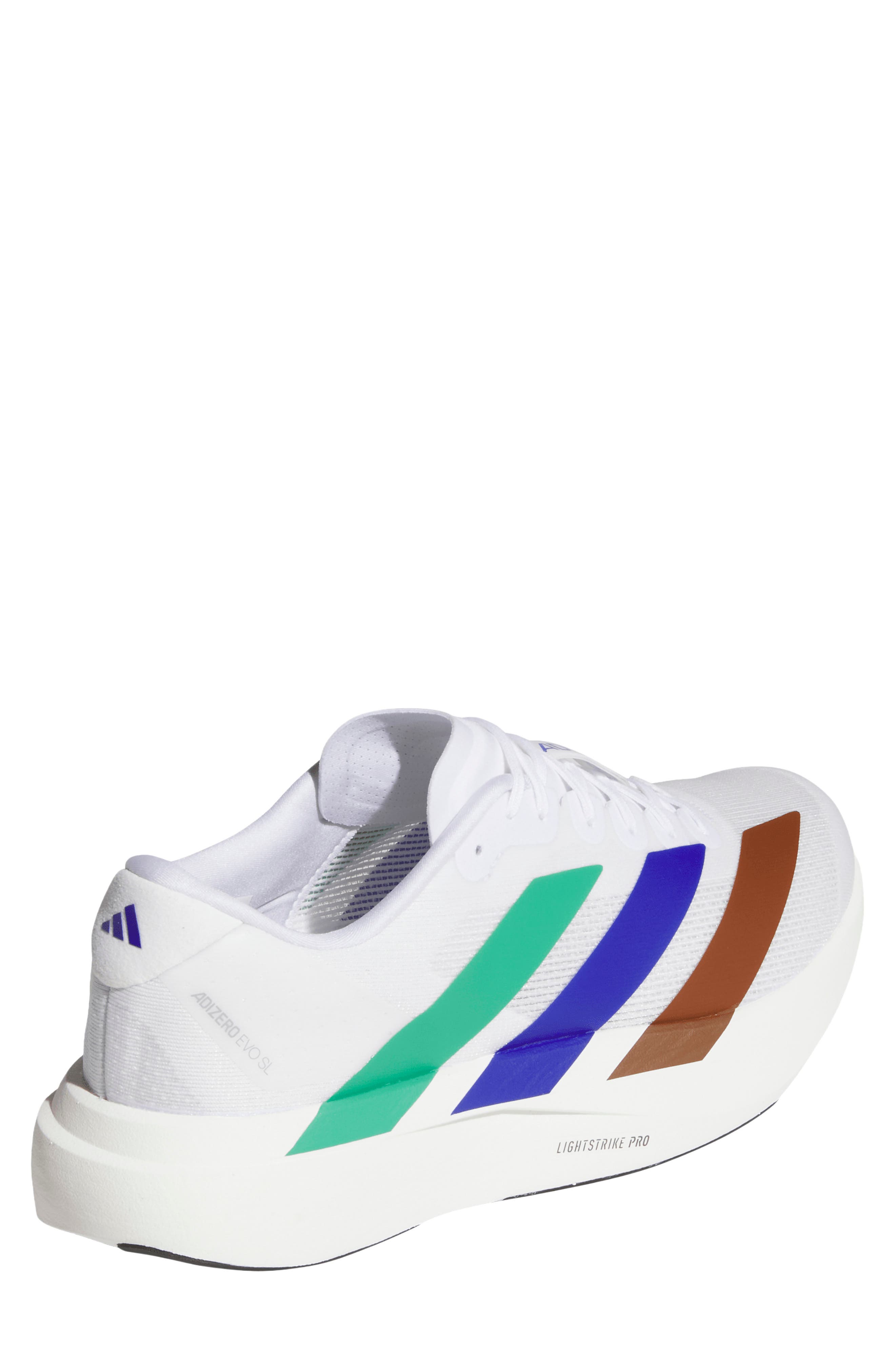 Adizero Evo SL Running Shoe, Alternate, color, FTWWHT/ SECOGR/ SELUBL