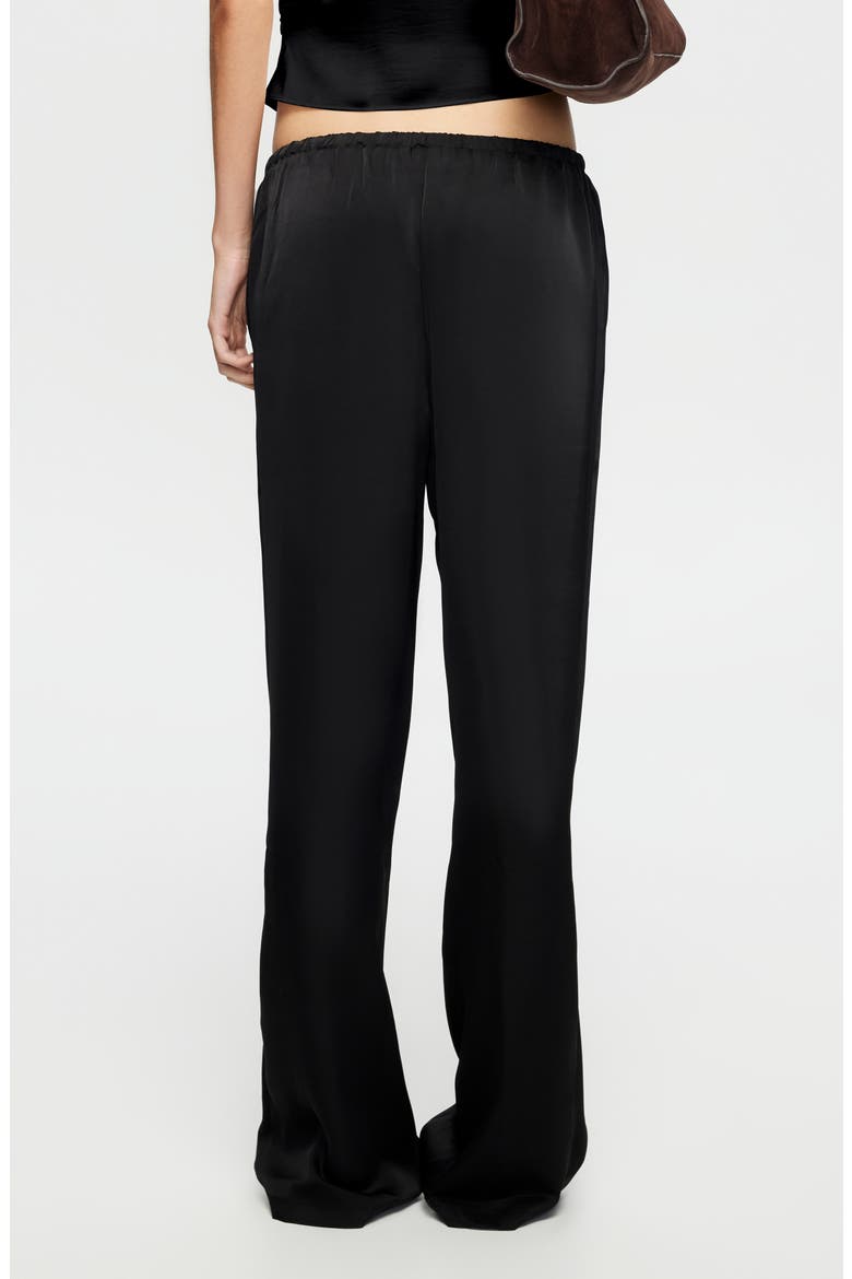 Femme Satin Drawstring Pants, Alternate, color, OBSIDIAN