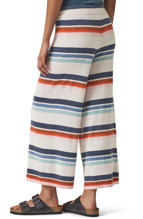 Splendid Polly Stripe Crop Sweater Knit Pants In White