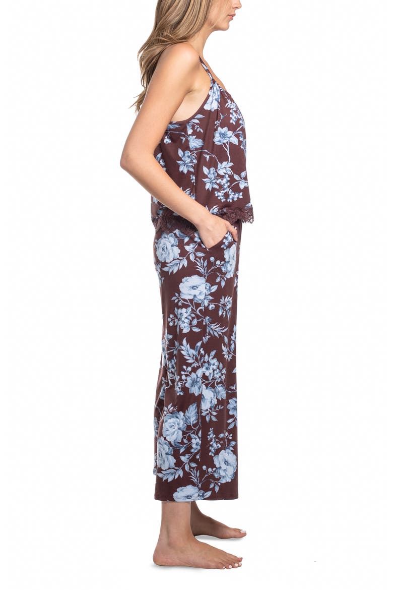 Rihanna Knit Camisole Pajamas, Alternate, color, CHOCOLATE