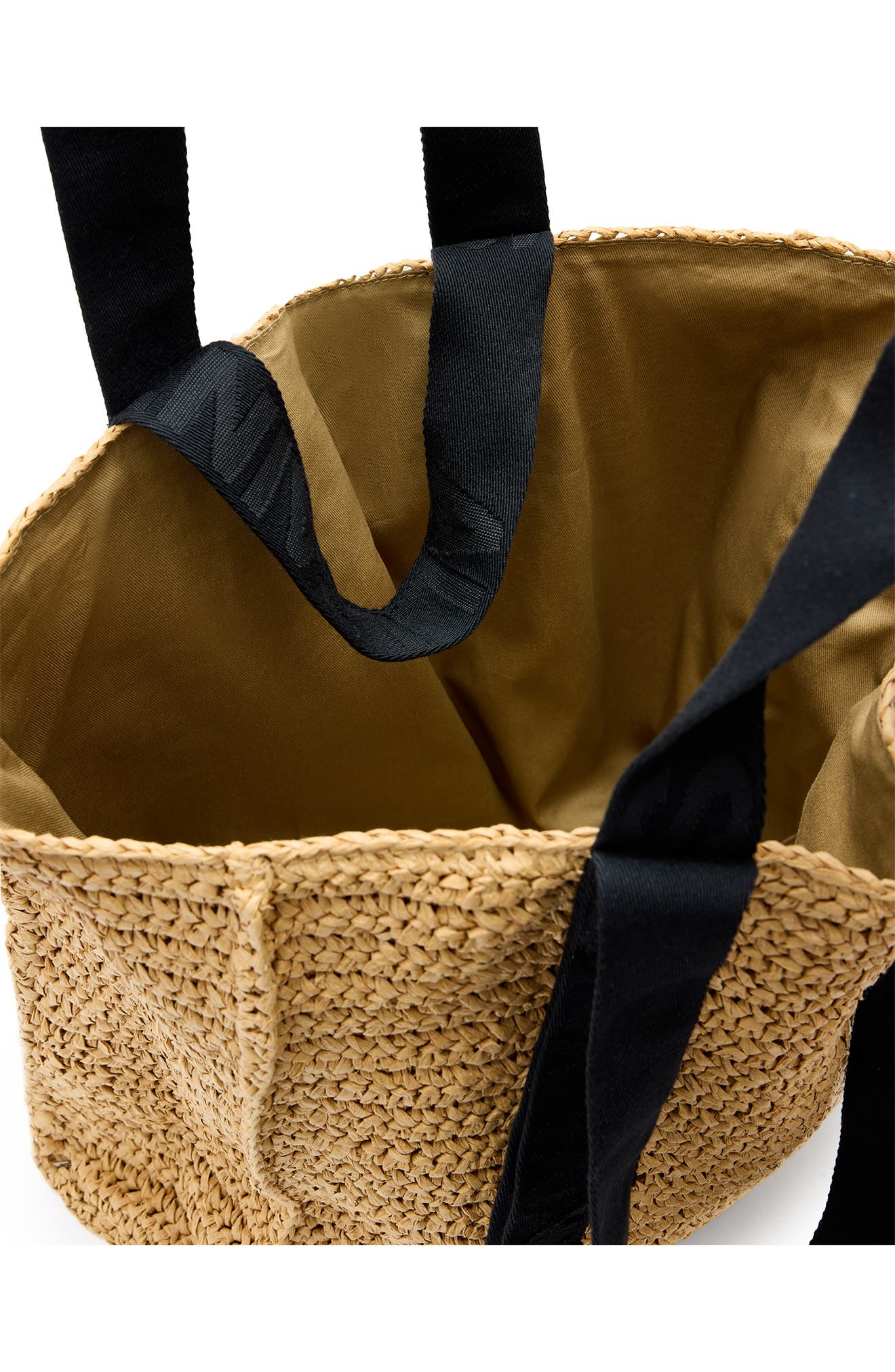 AllSaints Lullah Straw Tote Bag, Alternate, color, Almond