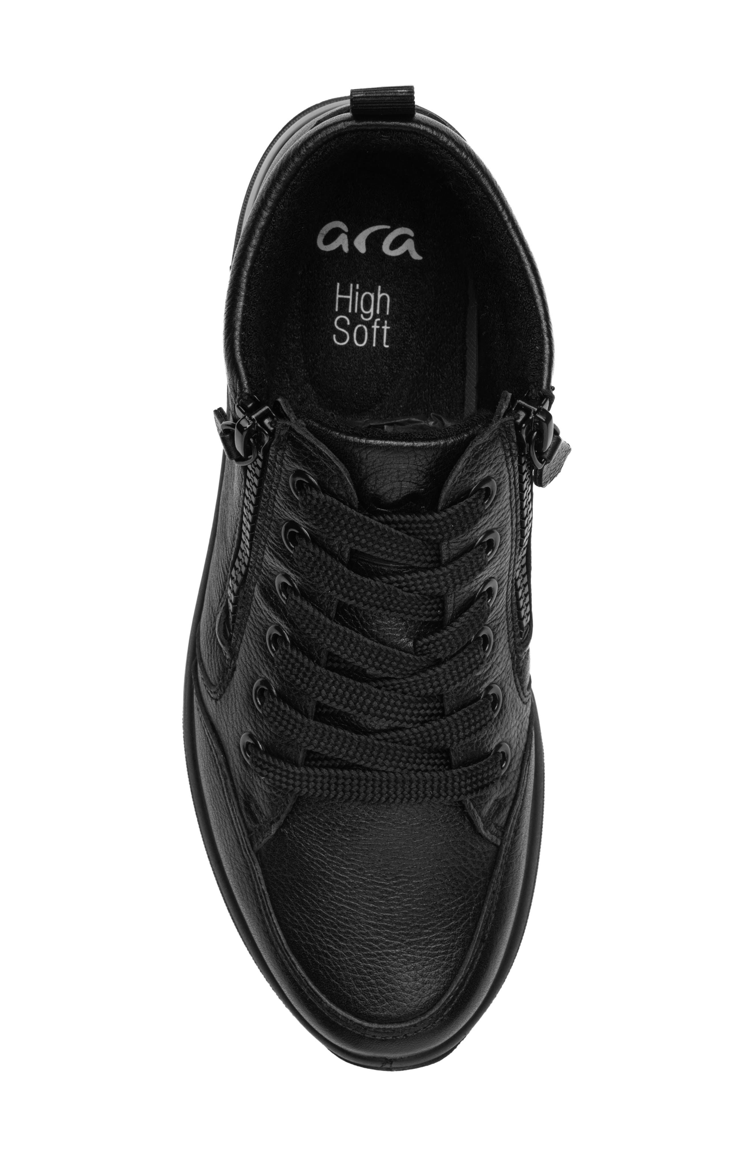 Val Leather Sneaker, Alternate, color, BLACK
