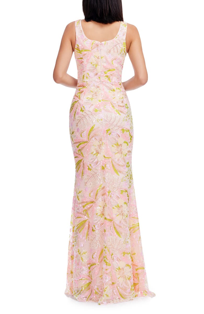 Tyra Beaded Sequin Floral Chiffon Gown