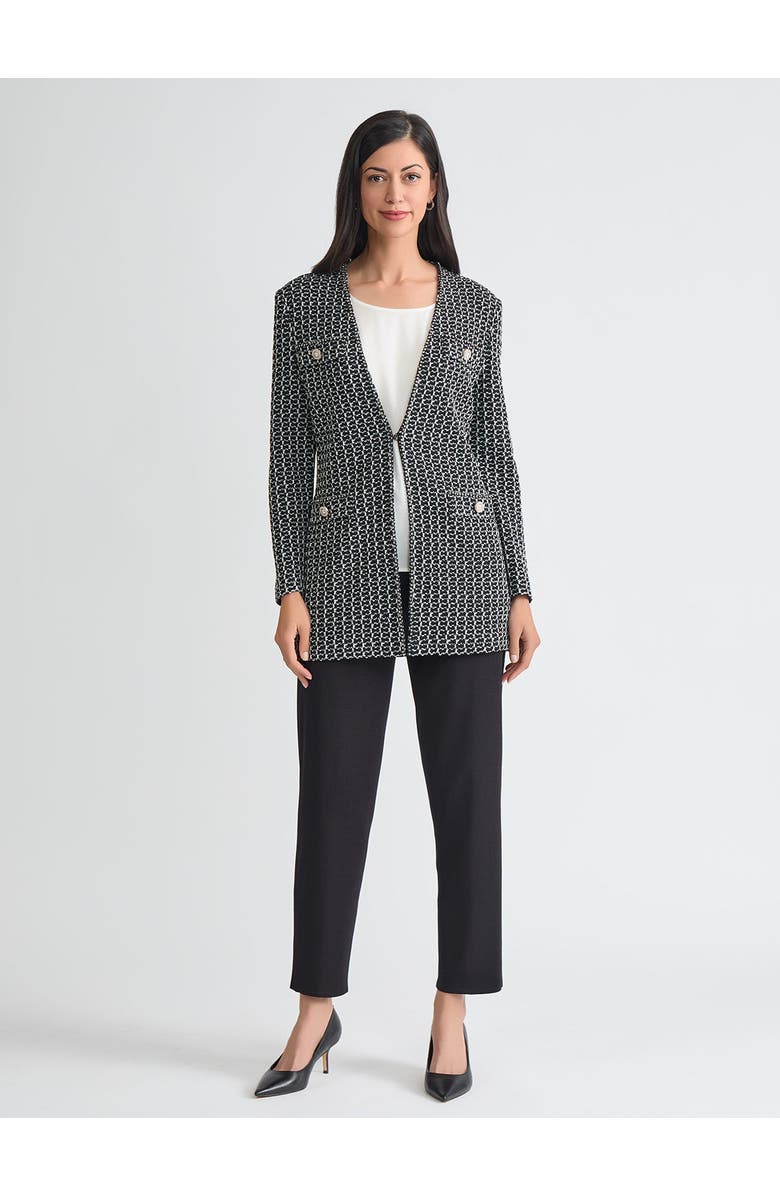 Misook Heritage Jewel Trim Tweed Knit Jacket, Alternate, color, Black/White