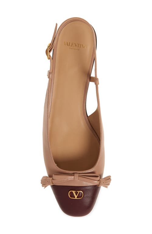 Valentino Valet Du Roi Leather Slingback Ballerina Flat In Nude