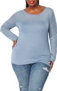 BLUEGREY Mixed Media Long Sleeve Top