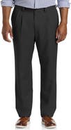 Oak Hill by DXL Big & Tall Waist-Relaxer Pleated Microfiber Pants