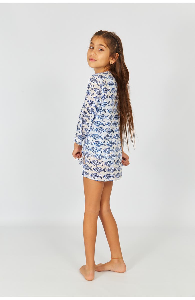 Ro's Garden Girls Classic Kurta, Alternate, color, Blue Coi