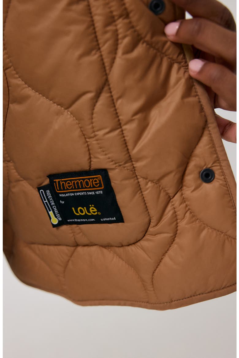 The Quilted Water Repellent Nylon Shacket, Alternate, color, GINGER