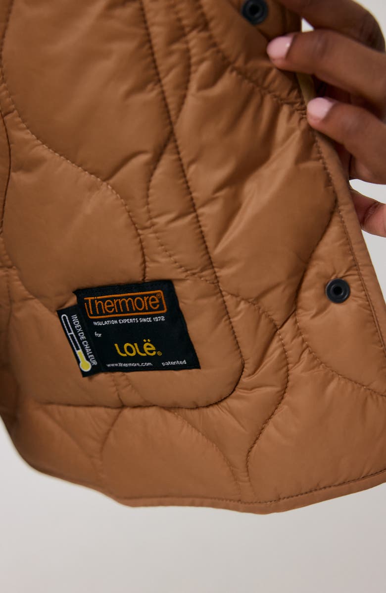 Lole The Quilted Water Repellent Nylon Shacket, Alternate, color, Ginger