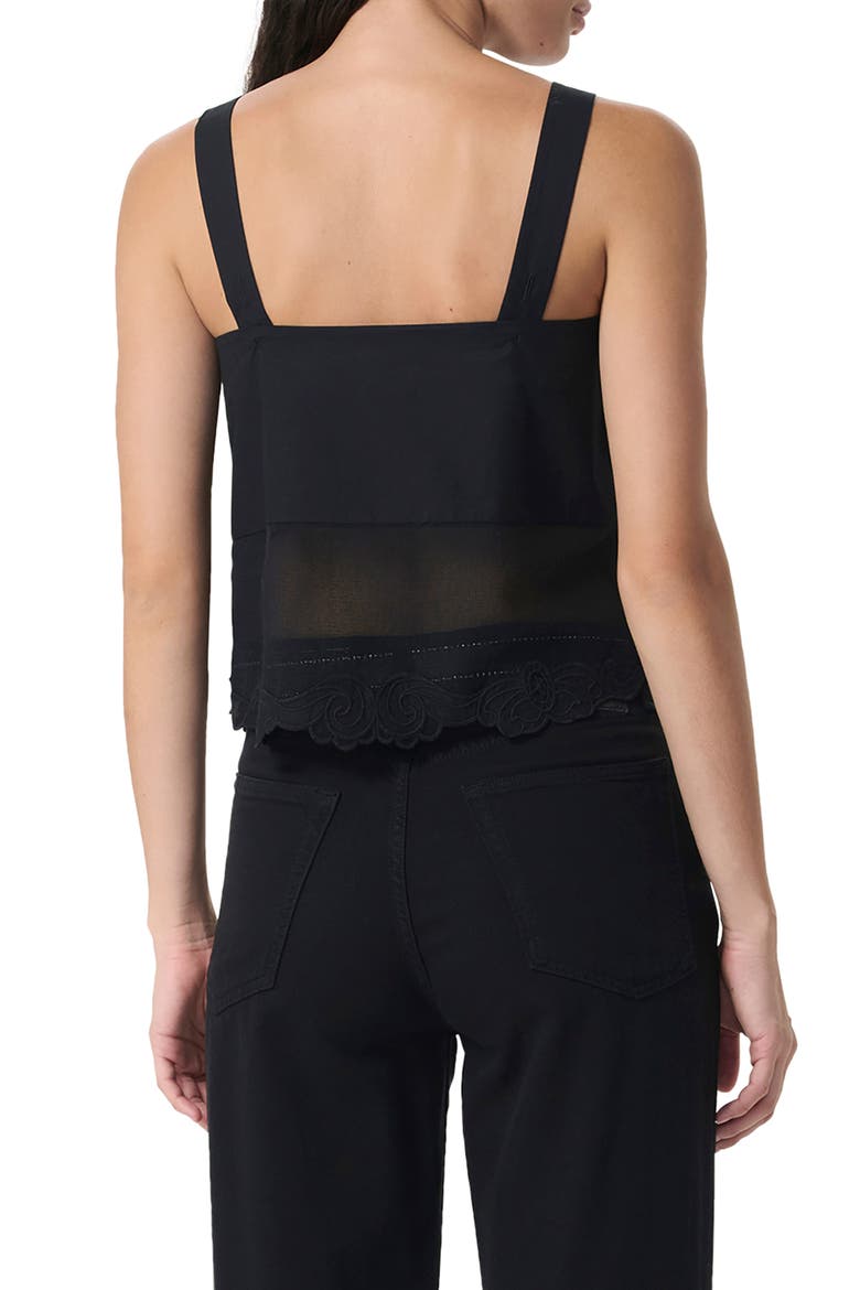 Clem Embroidered Trim Cotton Tank, Alternate, color, BLACK