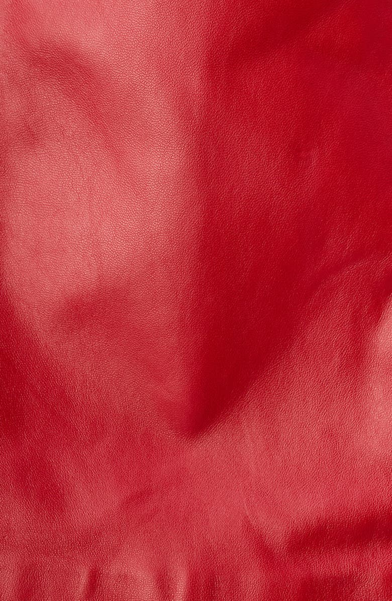 CAMI NYC Cillian Leather Miniskirt, Alternate, color, Poppy