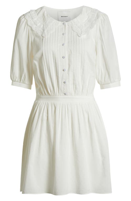 Reformation Kairos Lace Trim Dress In Ivory