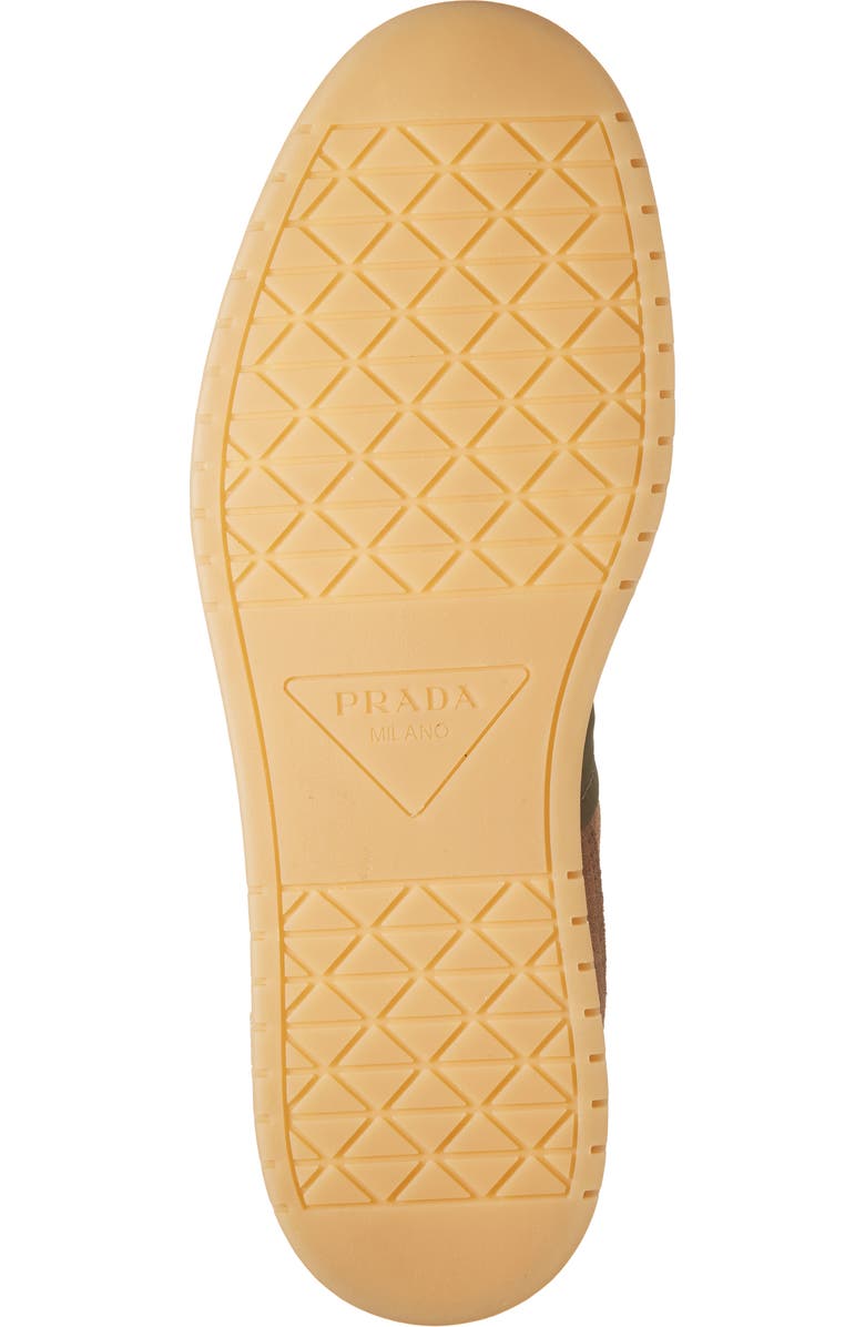 Prada Downtown Logo Low Top Sneaker, Alternate, color, Cocoa Brown/ Moss Green