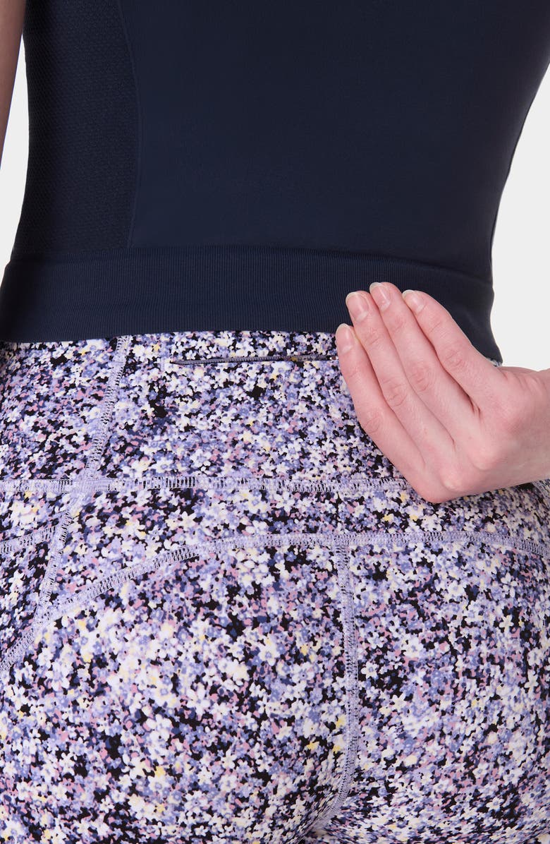 Sweaty Betty Power 6" Bike Shorts, Alternate, color, Purple Meadow Print