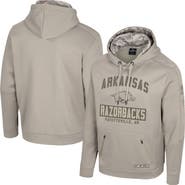 COLOSSEUM Men's Colosseum Oatmeal Arkansas Razorbacks Big & Tall Operation Hat Trick Battalion Hoodie Sweatshirt