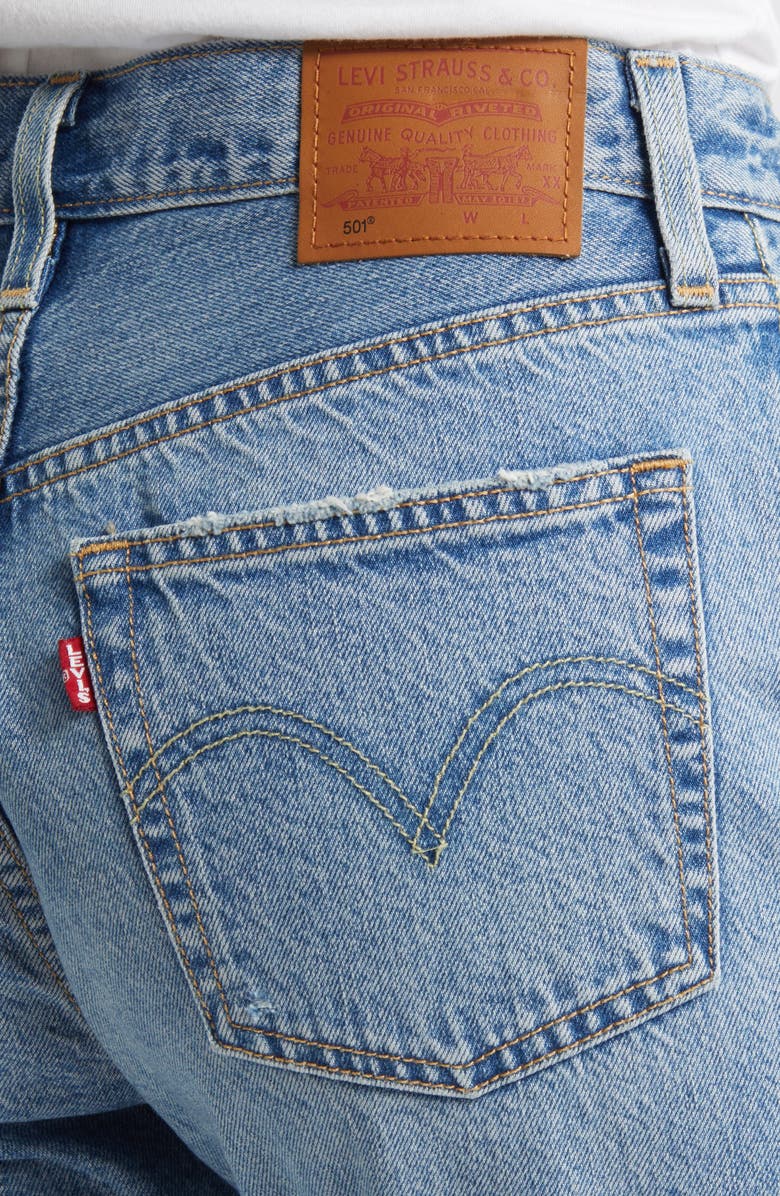 Levi's<sup>®</sup> 501<sup>®</sup> High Waist Crop Straight Leg Jeans, Alternate, color, Fun Flare Lightweight