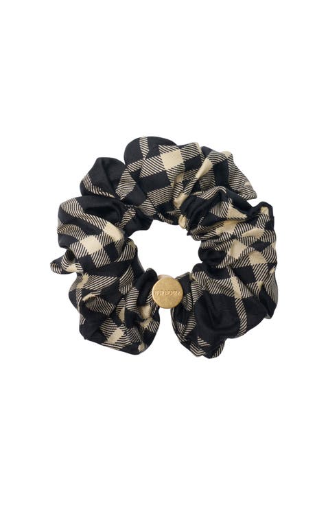 Check Silk Scrunchie