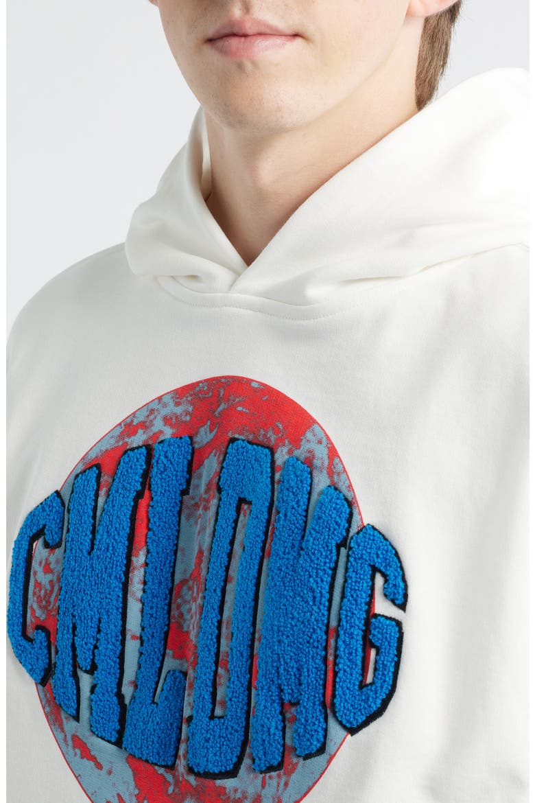 Worldwide Cotton Graphic Hoodie, Alternate, color, OFF WHITE/BLUE/RED
