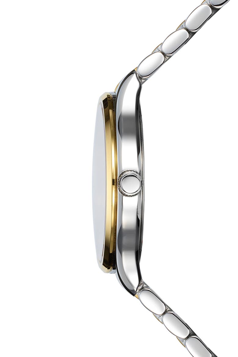 Beleganza Mother-of-Pearl & Diamond Two-Tone Bracelet Watch, 32mm, Alternate, color, STAINLESS STEEL/YELLOW GOLD