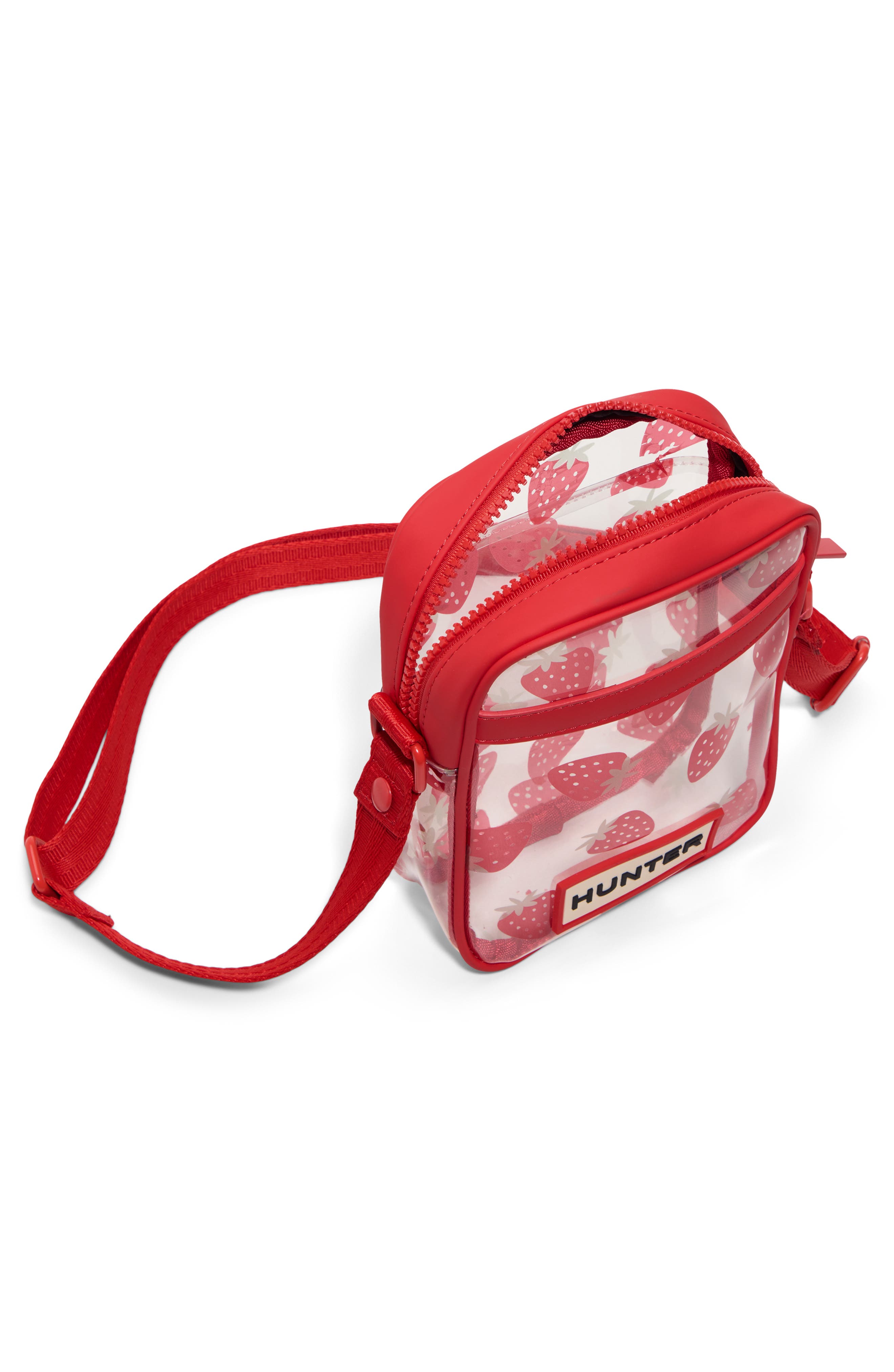 Transfer Clear Crossbody Bag, Alternate, color, RED