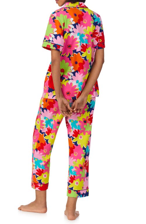 BEDHEAD PAJAMAS BEDHEAD PAJAMAS X TRINA TURK PRINT CROP STRETCH JERSEY PAJAMAS