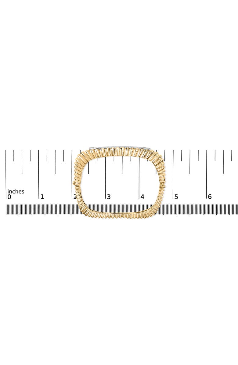 Haus of Brilliance 14K Yellow Gold 1 1/4 Cttw Diamond Ribbed Rounded Rectangle Bangle Bracelet, Alternate, color, Yellow