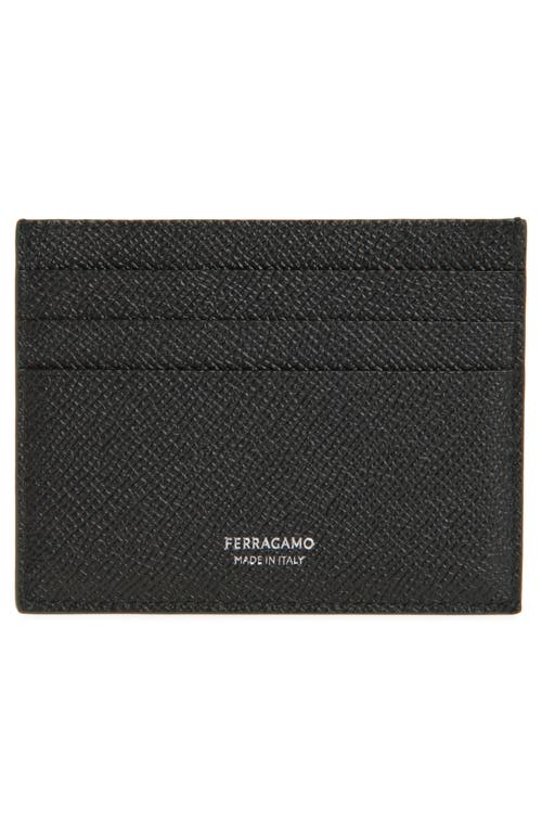 Ferragamo Double Gancio Calfskin Leather Card Case
