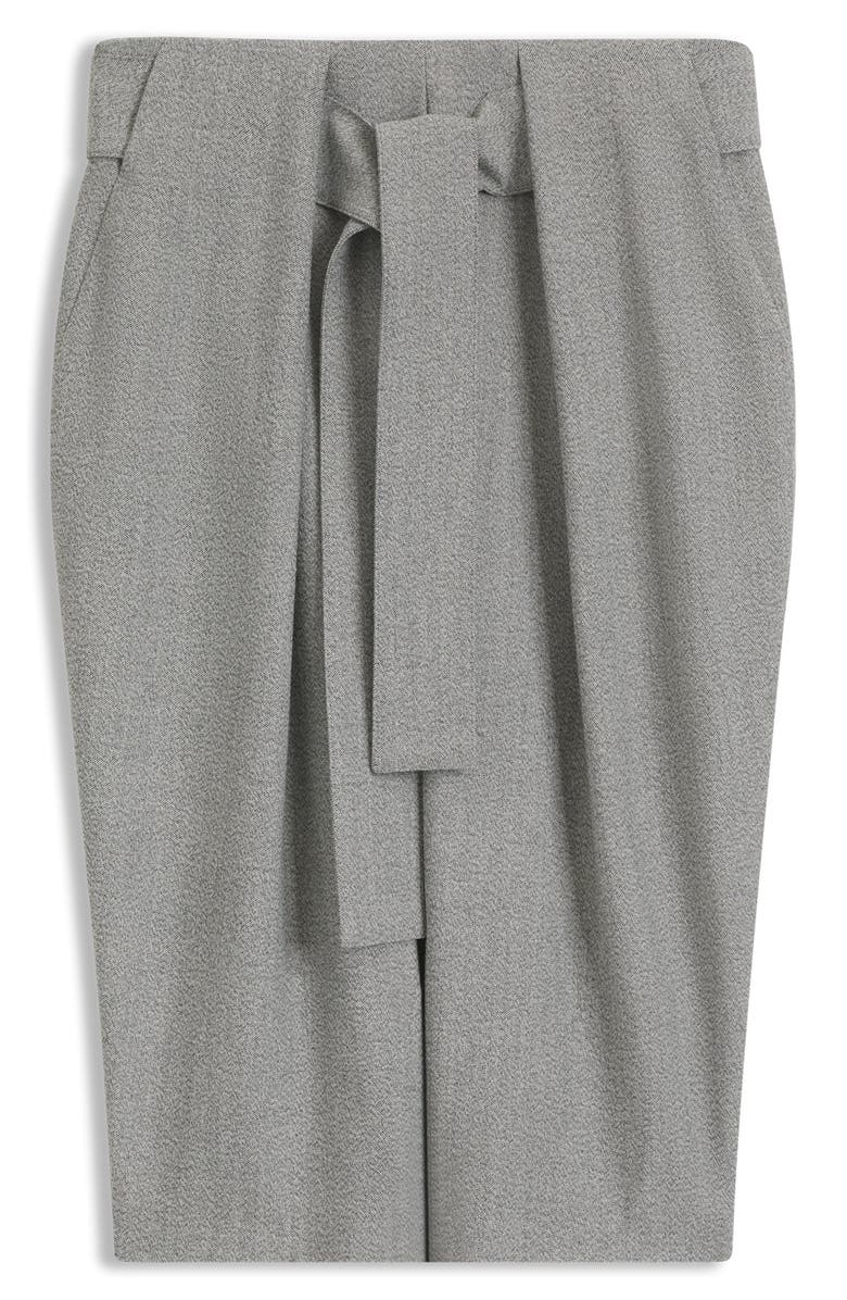 BOSS Vakava Tie Waist Skirt, Alternate, color, Silver Grey Sharkskin