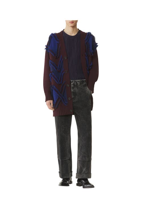 Lanvin Jacquard Oversized Cardigan Clothing In Brown