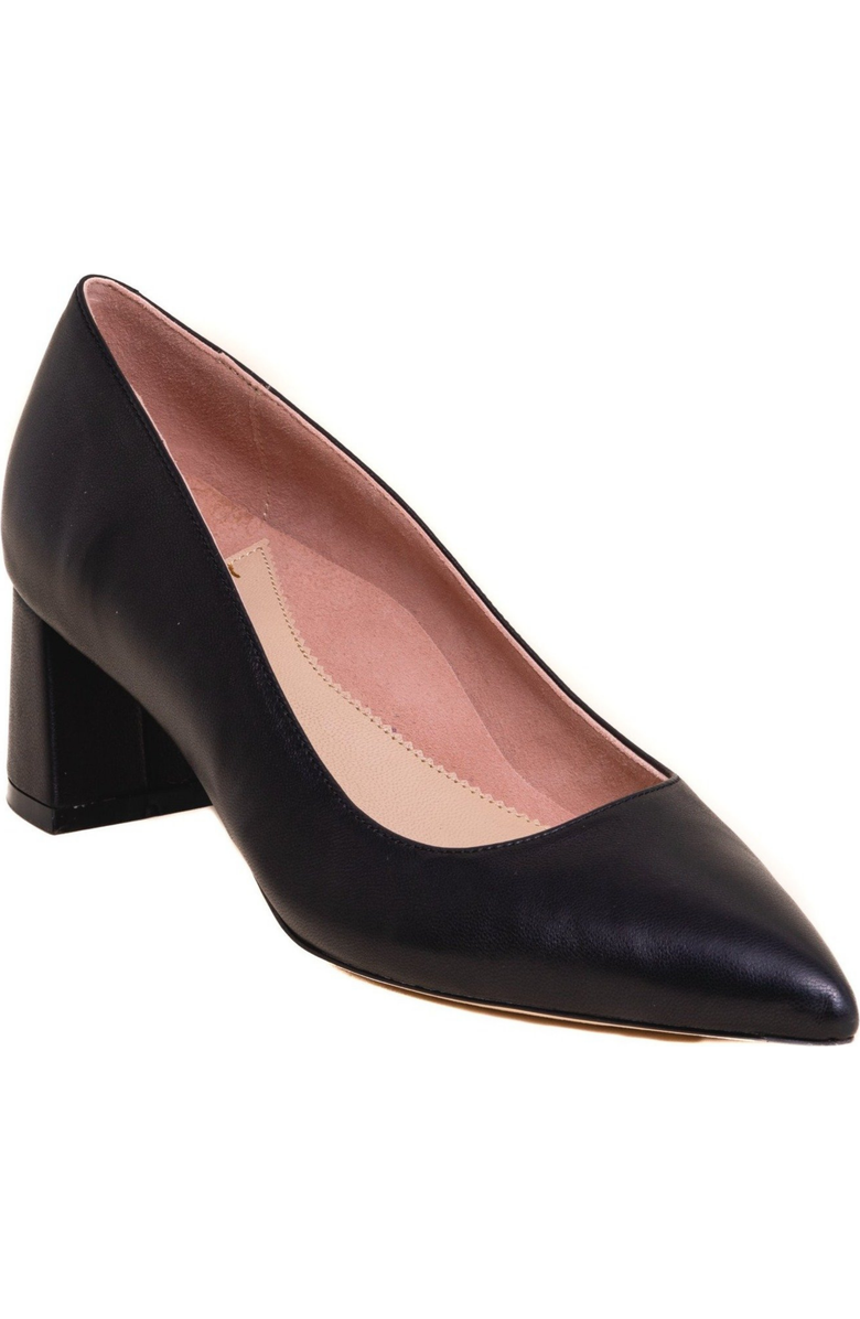 ALLY Shoes Lower Block Heel Pump, Alternate, color, Black Leather