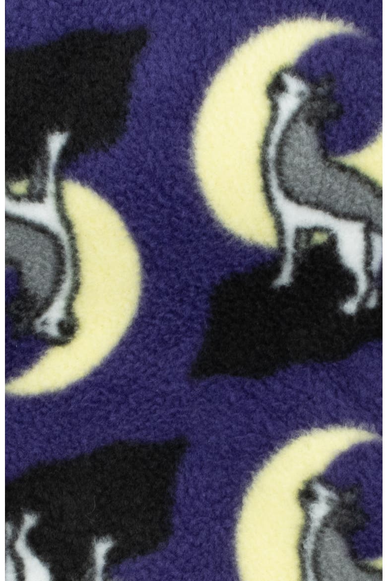 Kids Cotton Top & Fleece Pants Printed Matching Family Holiday Pajamas, Alternate, color, PURPLE