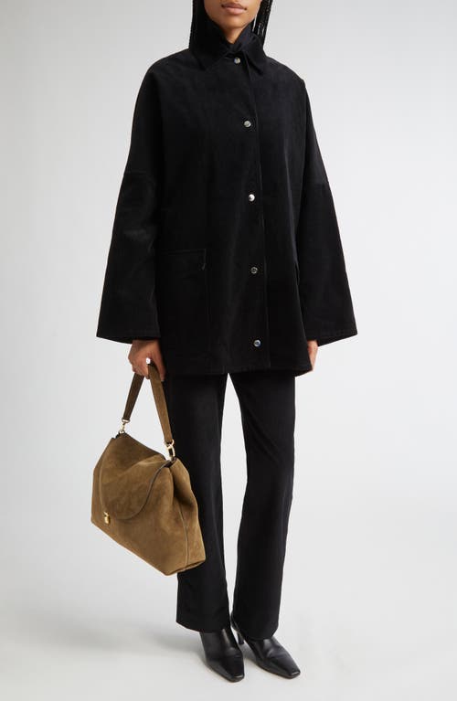 Totême Toteme Organic Cotton Corduroy Overshirt Jacket In Black