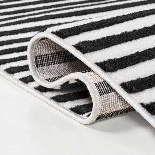 Jonathan Y Aarhus High-low Minimalist Scandi Striped Area Rug In Gray