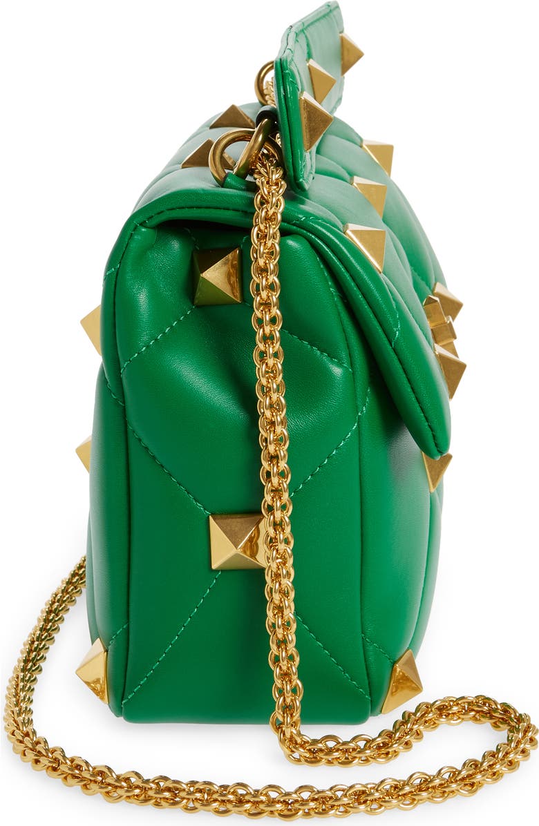 Valentino Garavani Large Roman Stud Diamond Quilted Leather Shoulder Bag, Alternate, color,