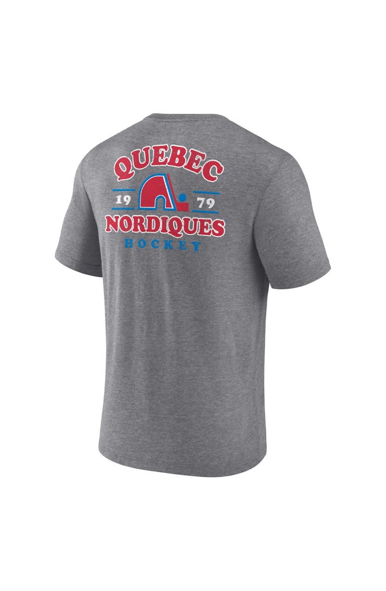 FANATICS Men's Fanatics  Heather Gray Quebec Nordiques Vintage Hockey Winger Tri-Blend T-Shirt, Alternate, color, 
