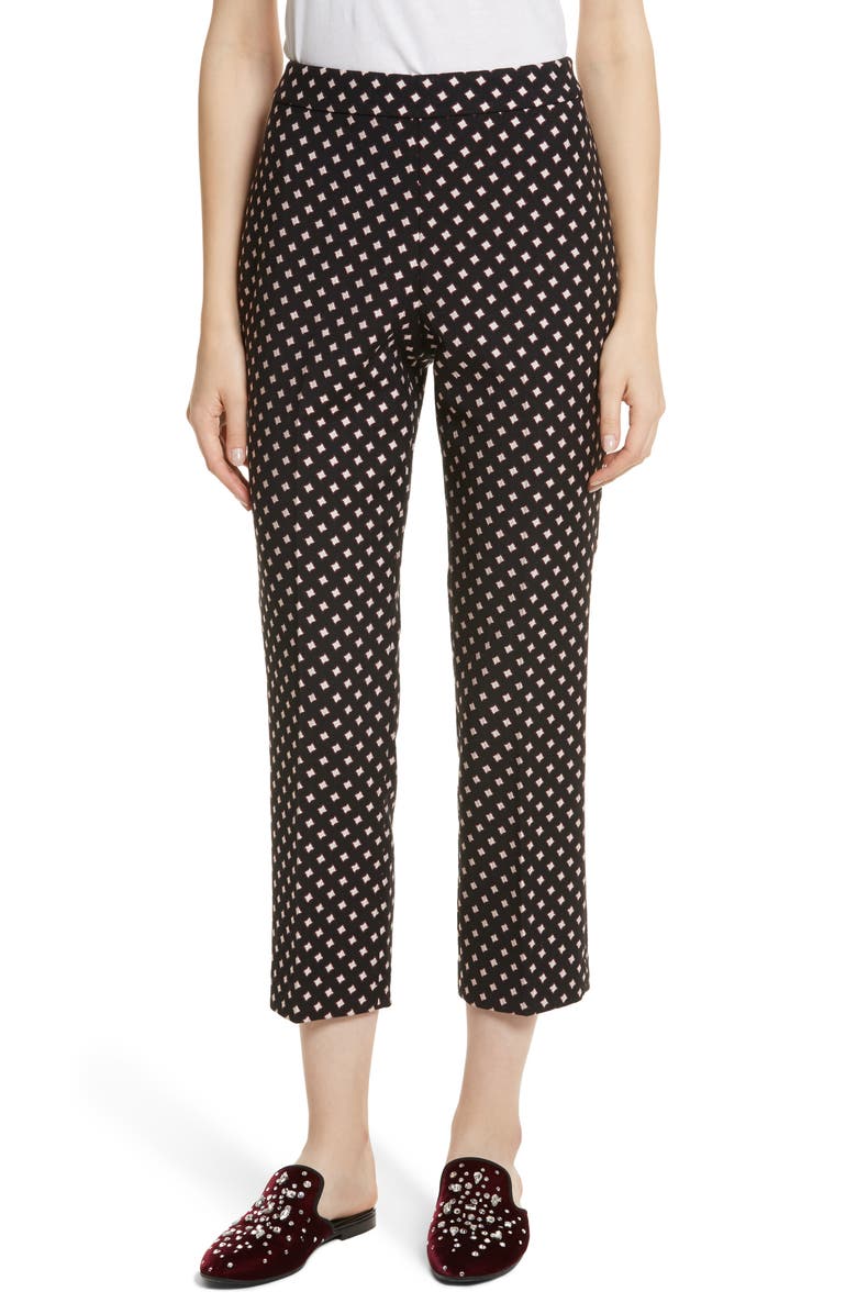 Kate Spade New York cigarette pants, Main, color, Black