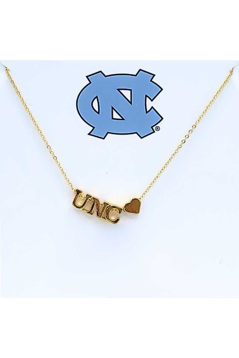 University of North Carolina Gold Heart Necklace, Main, color, Yellow Gold