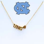 Color Shout University of North Carolina Gold Heart Necklace
