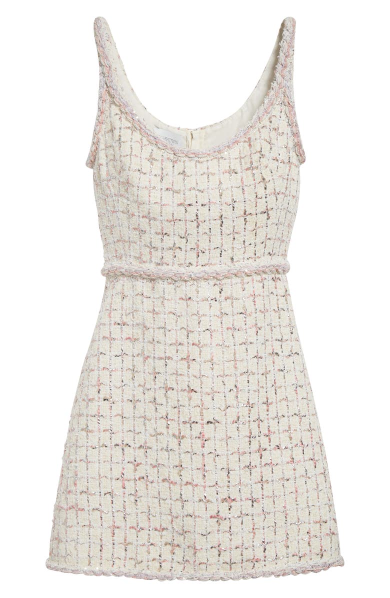 Giambattista Valli Windowpane Check Tweed Minidress, Alternate, color,