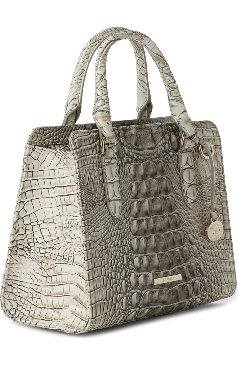 Brahmin Cami Croc Embossed Leather Satchel, Alternate, color,