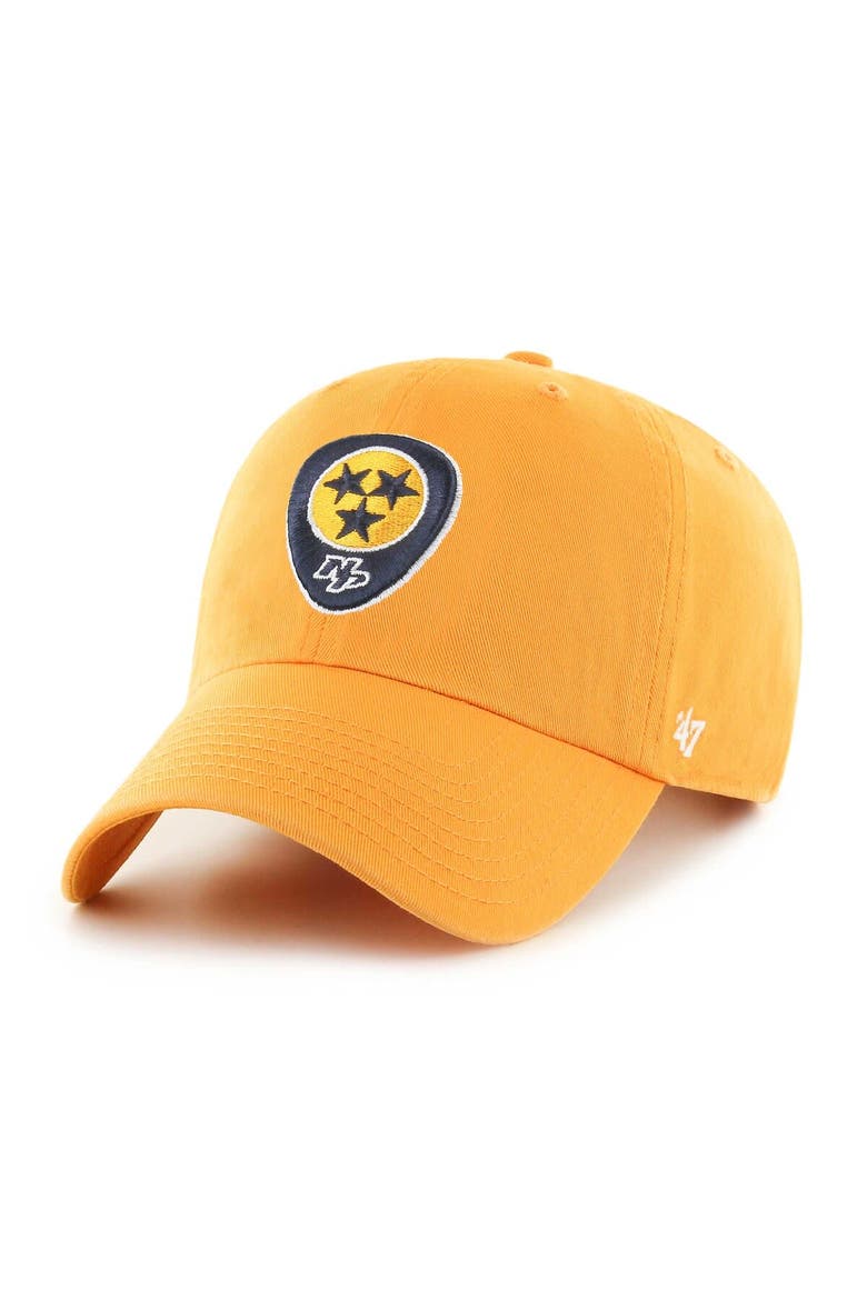 Men's '47 Gold Nashville Predators Alternate Clean Up Adjustable Hat, Main, color, Gold