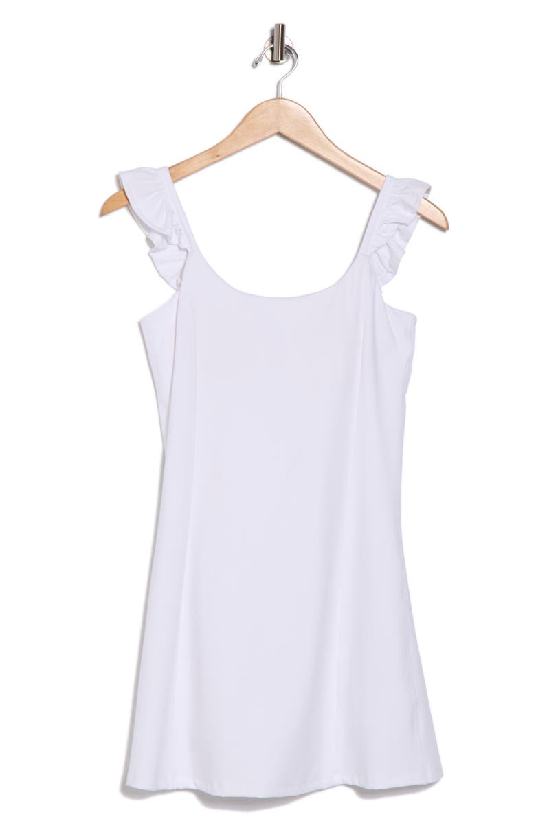 YOGALICIOUS Lux Isabelle Ruffle Strap Active Dress, Alternate, color, White