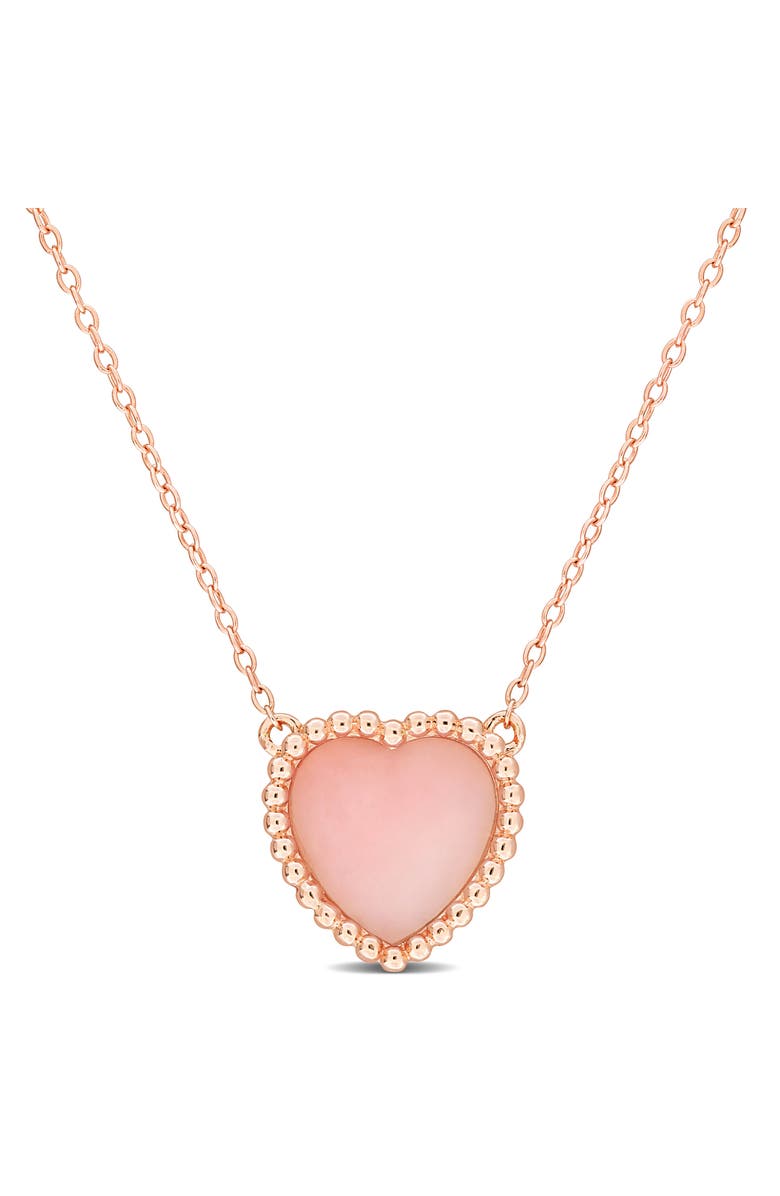 DELMAR Pink Opal Heart Pendant Necklace, Main, color, Pink