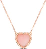 DELMAR Pink Opal Heart Pendant Necklace