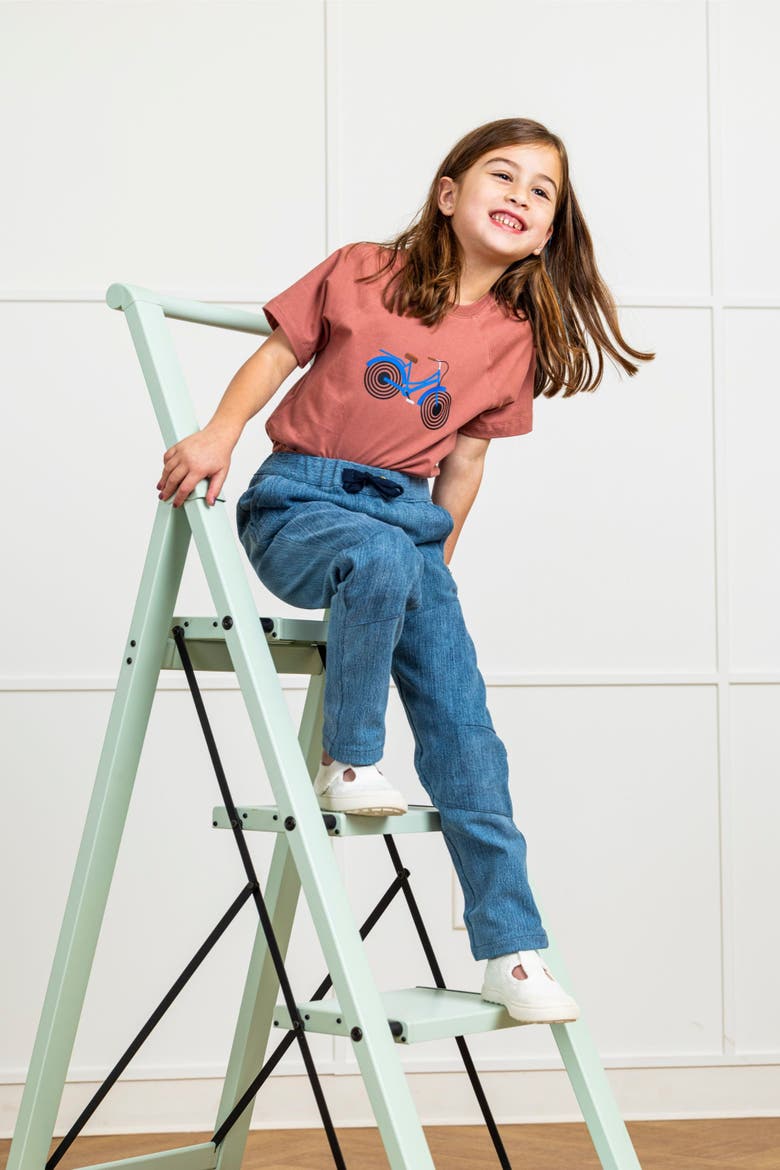 Kids' Organic Cotton Bike Ride Graphic T-Shirt, Alternate, color, Rose